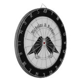 Gothic bruiloft kussen Ravens aangepaste namen Dartbord (Voorkant Links)