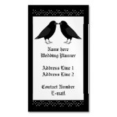 Gothic bruiloft kussen Ravens bruiloft planner Magnetisch Visitekaartje (Voorkant Verticaal)