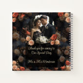 Gothic Bruiloft  Kussen Skeletten Gastenboek Notitieboek (Achterkant)