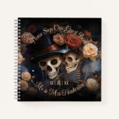 Gothic Bruiloft  Kussen Skeletten Gastenboek Notitieboek (Voorkant)
