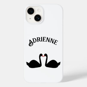 Gothic bruiloft kussen zwarte zwanen aangepaste na Case-Mate iPhone 14 hoesje