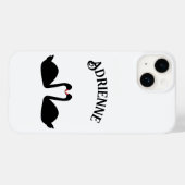 Gothic bruiloft kussen zwarte zwanen aangepaste na Case-Mate iPhone case (Achterkant (horizontaal))