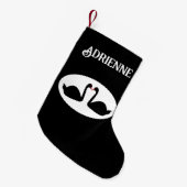 Gothic bruiloft kussen zwarte zwanen aangepaste na kleine kerstsok (Voorkant (Hangend))