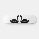 Gothic bruiloft kussen zwarte zwanen aangepaste na persoonlijk skateboard (Horizontaal)