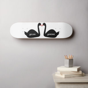 Gothic bruiloft kussen zwarte zwanen aangepaste na persoonlijk skateboard