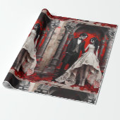 Gothic bruiloft paar cadeaupapier (Uitgerold)
