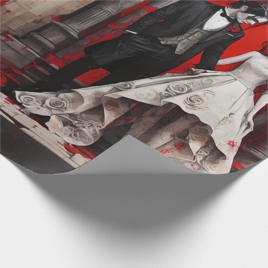 Gothic bruiloft paar cadeaupapier (Hoek)
