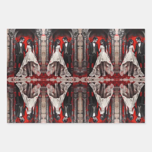 Gothic bruiloft paar inpakpapier vel (Voorkant 3)