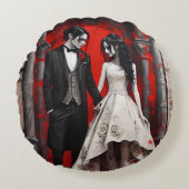Gothic bruiloft paar rond kussen (Voorkant)