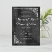 Gothic bruiloft uitnodigingskaart kaart (Staand voorkant)