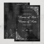 Gothic bruiloft uitnodigingskaart kaart (Voorkant / Achterkant)