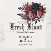 Gothic bruiloft verse bloedrode wijn wijn etiket (Enkel label)