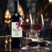 Gothic Bruiloft Wijn Crimson Rozen Etiket