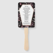 Gothic Bruiloft Zwart Coffin Program Hand Handwaaier (Achterkant)