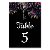 Gothic bruiloft zwart donker bloemig kaart (Achterkant)