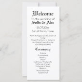 Gothic bruiloft zwart elegante typografie Programm (Voorkant)