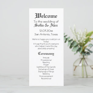 Gothic bruiloft zwart elegante typografie Programm