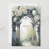 Gothic Bruiloft Zwart-wit Rozen Schedels Bloemen Kaart (Achterkant)