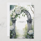 Gothic Bruiloft Zwart-wit Rozen Schedels Bloemen Kaart (Achterkant)