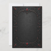 Gothic bruiloftsinvitaties met rode rozen kaart (Achterkant)