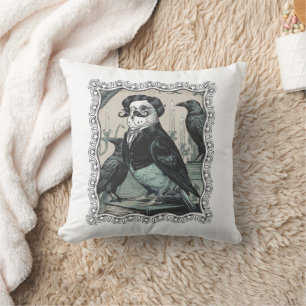 Gothic Budgie Edgar Allan Poe Geïnspireerd Parkiet Kussen