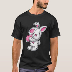 Gothic Bunny Cute Creepy Emo Gothic White Bunny Pi T-shirt