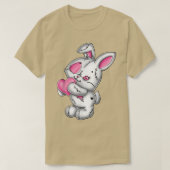 Gothic Bunny Cute Creepy Emo Gothic White Bunny Pi T-shirt (Design voorkant)