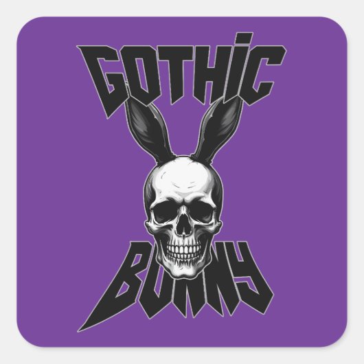 Gothic Bunny – Dark Easter Art - Autocolante Vierkante Sticker (Voorkant)