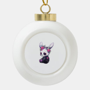 Gothic Bunny Gothic Outfit Schattige E-Girl Kawaii Keramische Bal Ornament