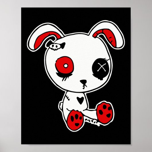 Gothic Bunny Lazy Halloween Kostuum Scary Gothic Poster (Voorkant)