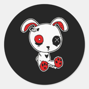 Gothic Bunny Lazy Halloween Kostuum Scary Gothic Ronde Sticker