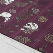 Gothic Burgundy Floral Skulls Schort