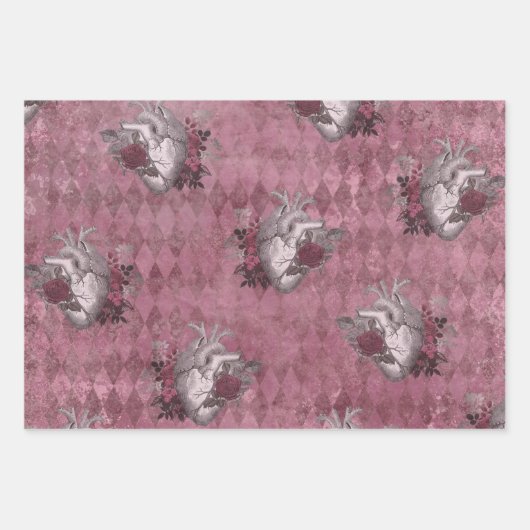 Gothic Burgundy Lace Wrapping Paper Sheets (Voorkant)