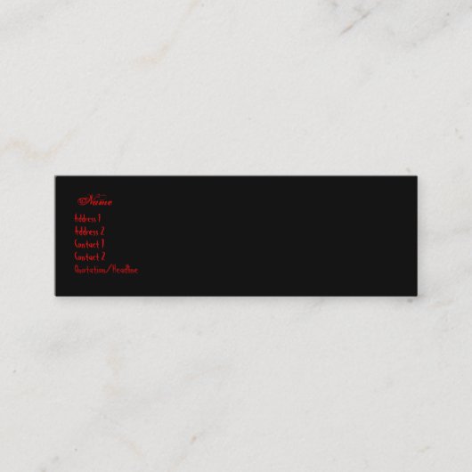 gothic business card mini visitekaartje (Voorkant)