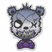Gothic Butch Lesbische Pride Vlag Gekleurd Beer Sticker (Voorkant)