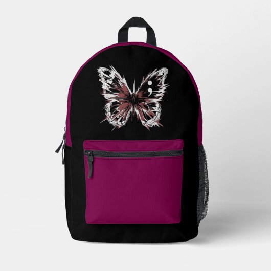 Gothic Butterfly Black en Magenta Rugzak (Voorkant)