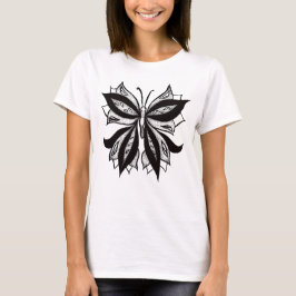 Gothic Butterfly Black en White Tattoo Art T-shirt