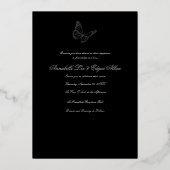Gothic Butterfly Folie Wedding Invitation Folie Uitnodiging (Achterkant)