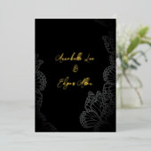 Gothic Butterfly Folie Wedding Invitation Uitnodiging (Staand Voorkant)