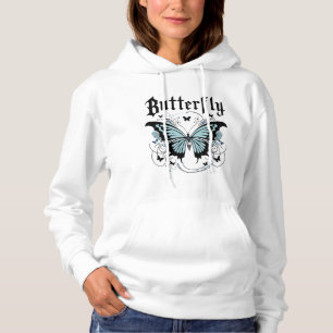 Gothic Butterfly Graphic Dames Hoodie
