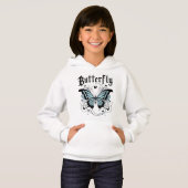 Gothic Butterfly Graphic trendy meisje Hoodie (Voorkant volledig)