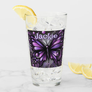 Gothic Butterfly Paarse Zwart Gepersonaliseerd Glas