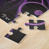 Gothic Butterfly Paarse Zwart Gepersonaliseerd Legpuzzel (Zijkant)