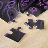 Gothic Butterfly Paarse Zwart Gepersonaliseerd Legpuzzel (Zijkant)