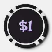 Gothic Butterfly Paarse Zwart Gepersonaliseerd Poker Chips (Achterkant)