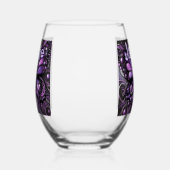 Gothic Butterfly Paarse Zwart Gepersonaliseerd Wijnglas Zonder Voet (Rechts)