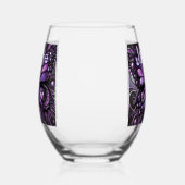 Gothic Butterfly Paarse Zwart Gepersonaliseerd Wijnglas Zonder Voet (Links)