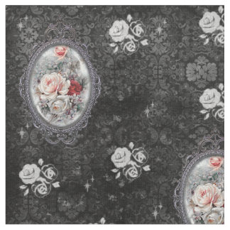 Gothic Cameo Roos Victoriaans Style Fabric Stof