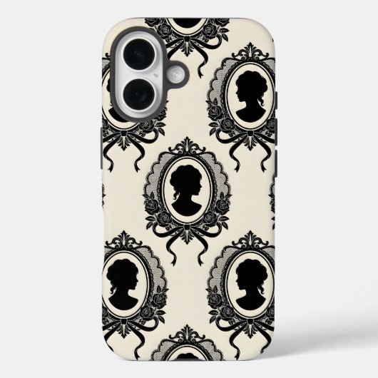 Gothic Cameo Silhouet Patroon Case-Mate iPhone Case (Achterkant)
