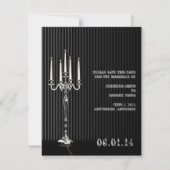 Gothic Candelabra in zwart zilver Save the Date (Voorkant)